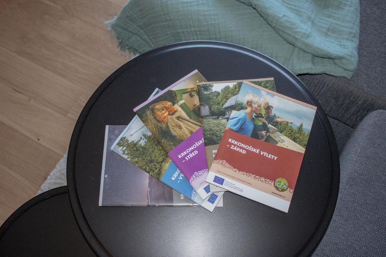 Enjoyharrachov - Atraktivni Klidny Klimatizovany Apartman 20 V Centru Harrachova S Parkovanim, Wifi-Wlan, Sat, Herni Konzoli, Ipad, Netflix Zdarma, Moznosti Dobijeni Auta, Vyhledem Do Zahrady A Na Romanticky Kostelik Ngoại thất bức ảnh